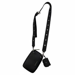 Bandolier Black Crossbody Phone Case with Studded Strap